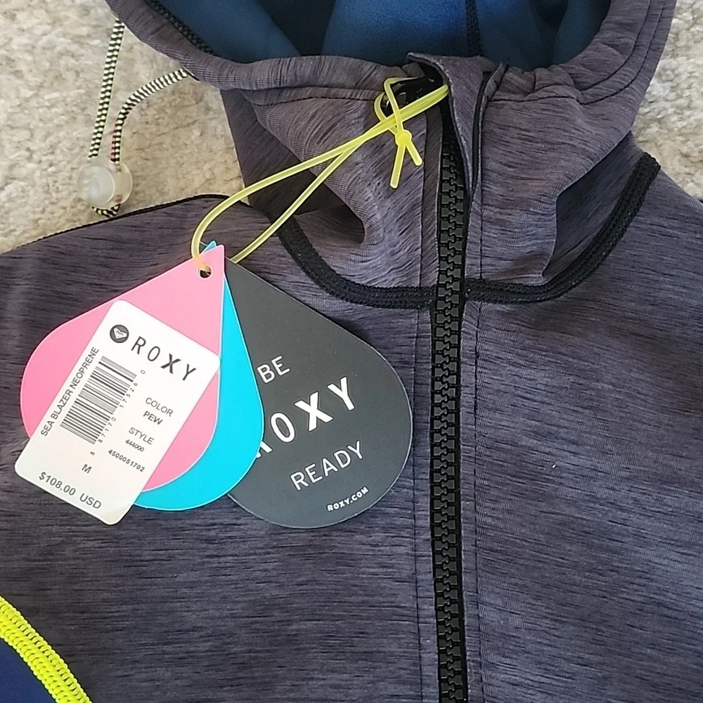 Roxy scuba zipper hoodie size M womens neoprene - Picture 3 of 5